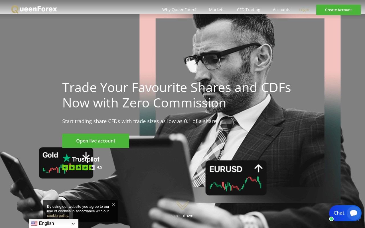 Screenshot of queenforex.net