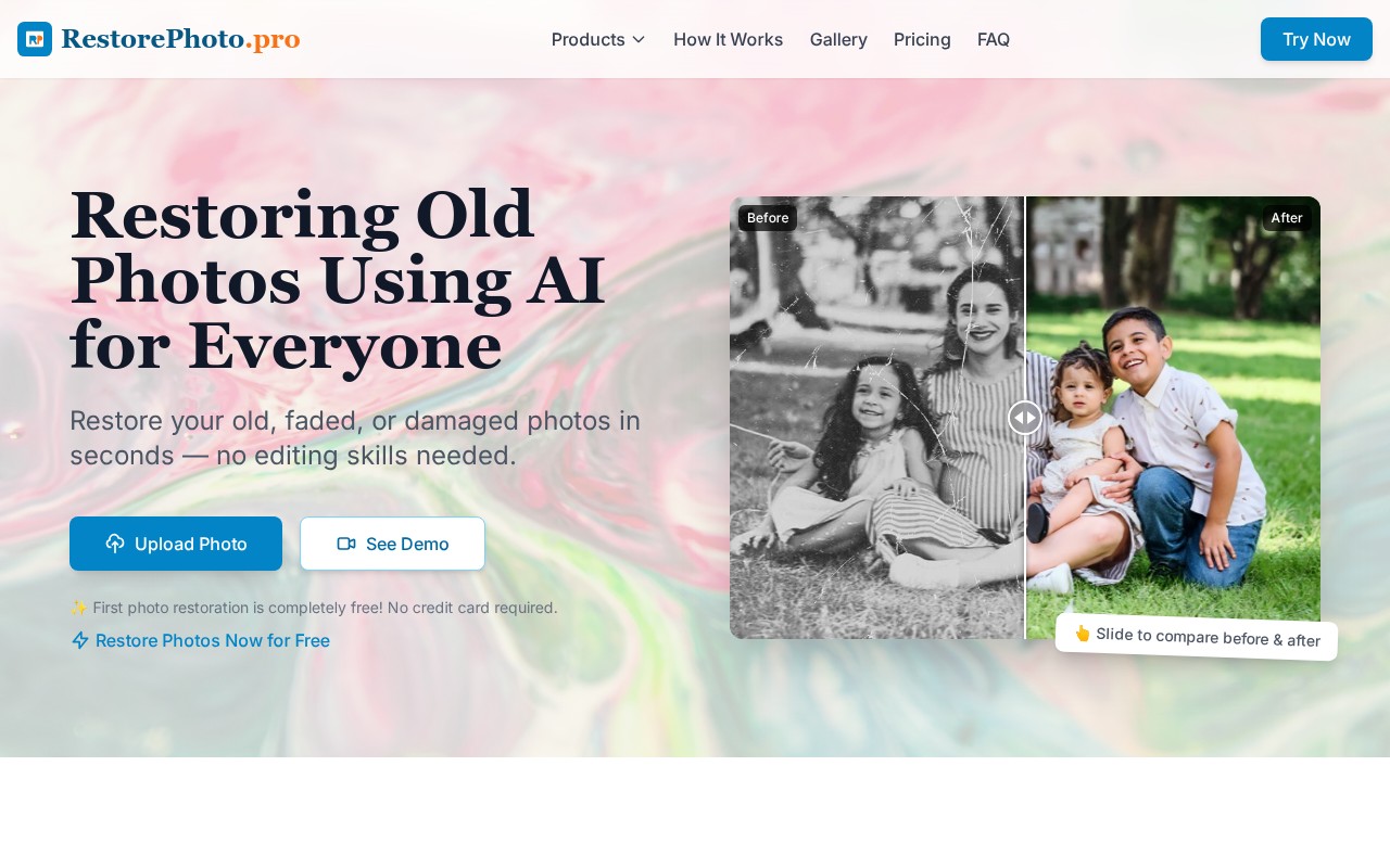 Screenshot of restorephoto.pro