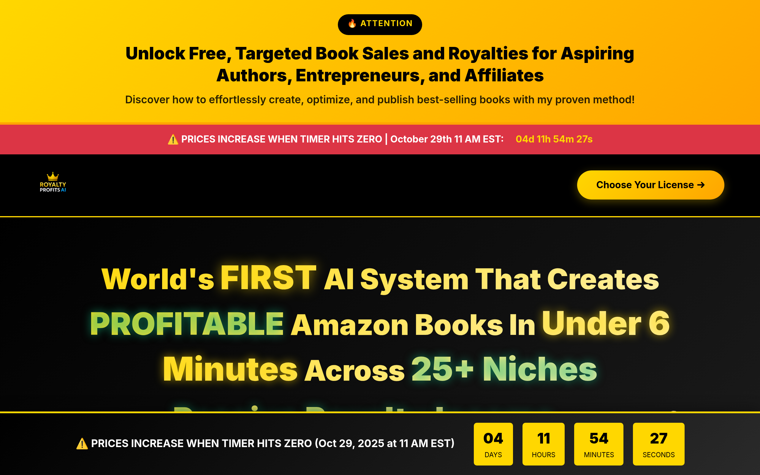 Screenshot of royaltyprofitsai.netlify.app