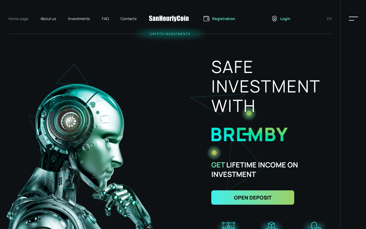 Screenshot of sanhourlycoin.com
