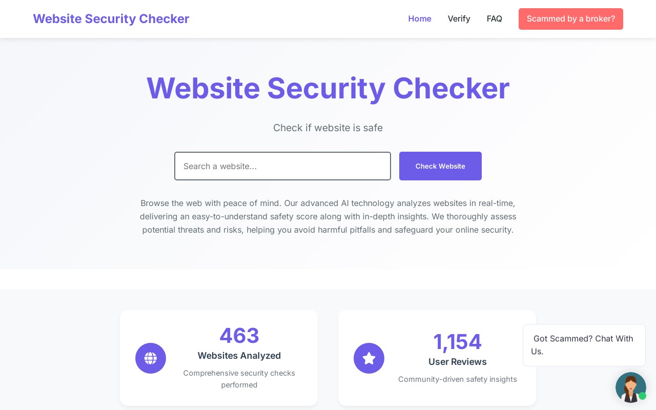 Screenshot of scamwebguard.com