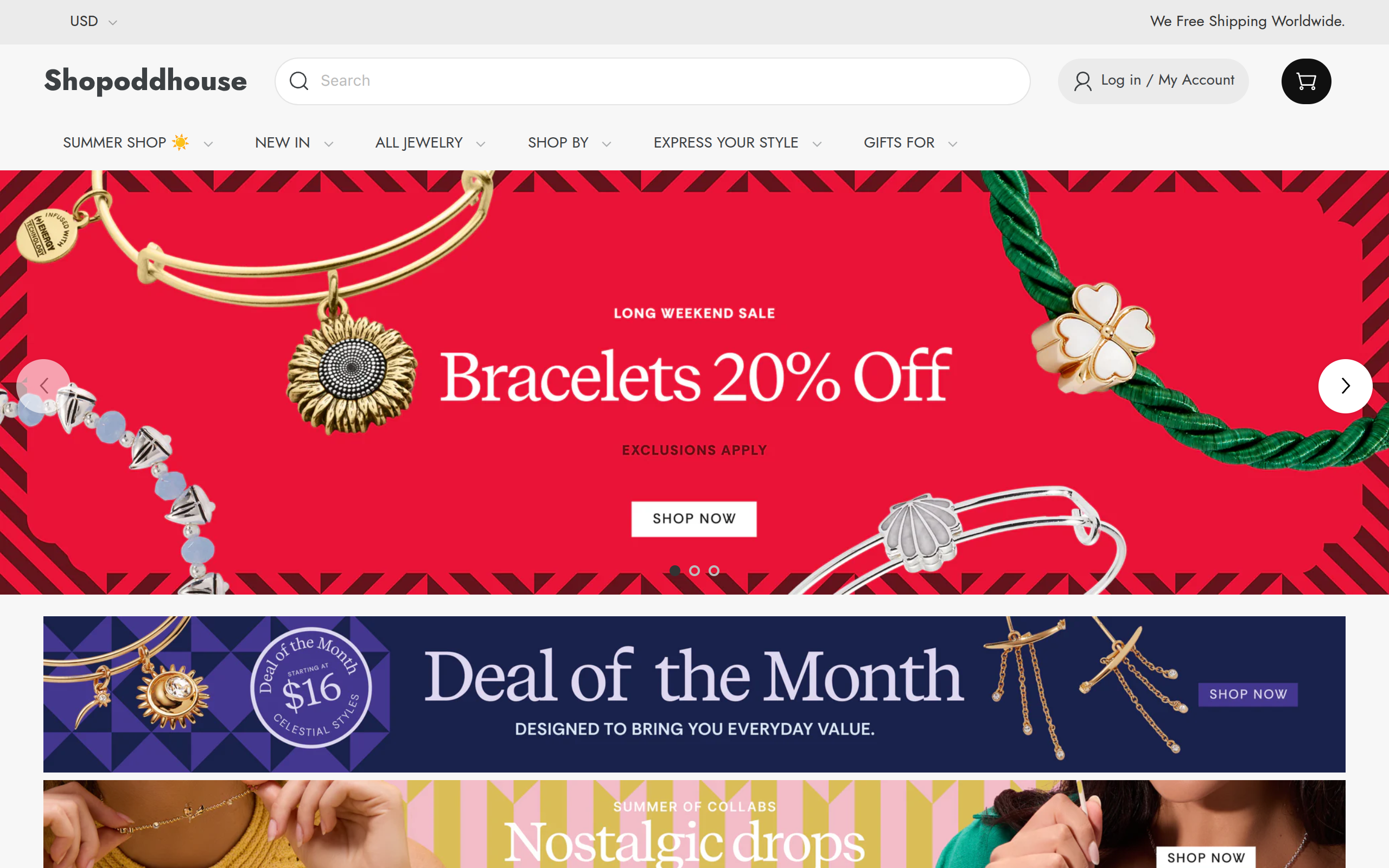 Screenshot of shopoddhouse.com