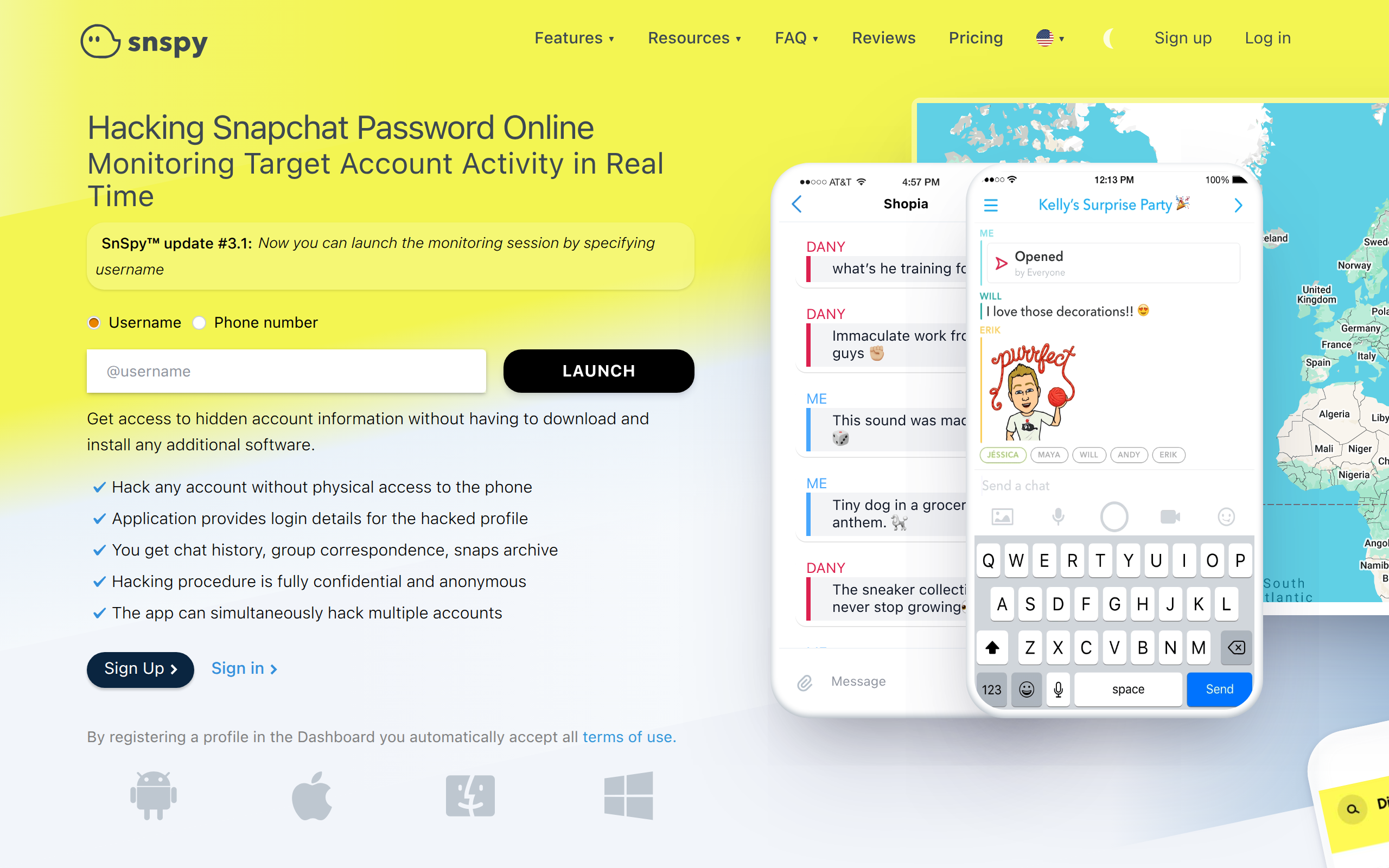 Screenshot of snspy.org