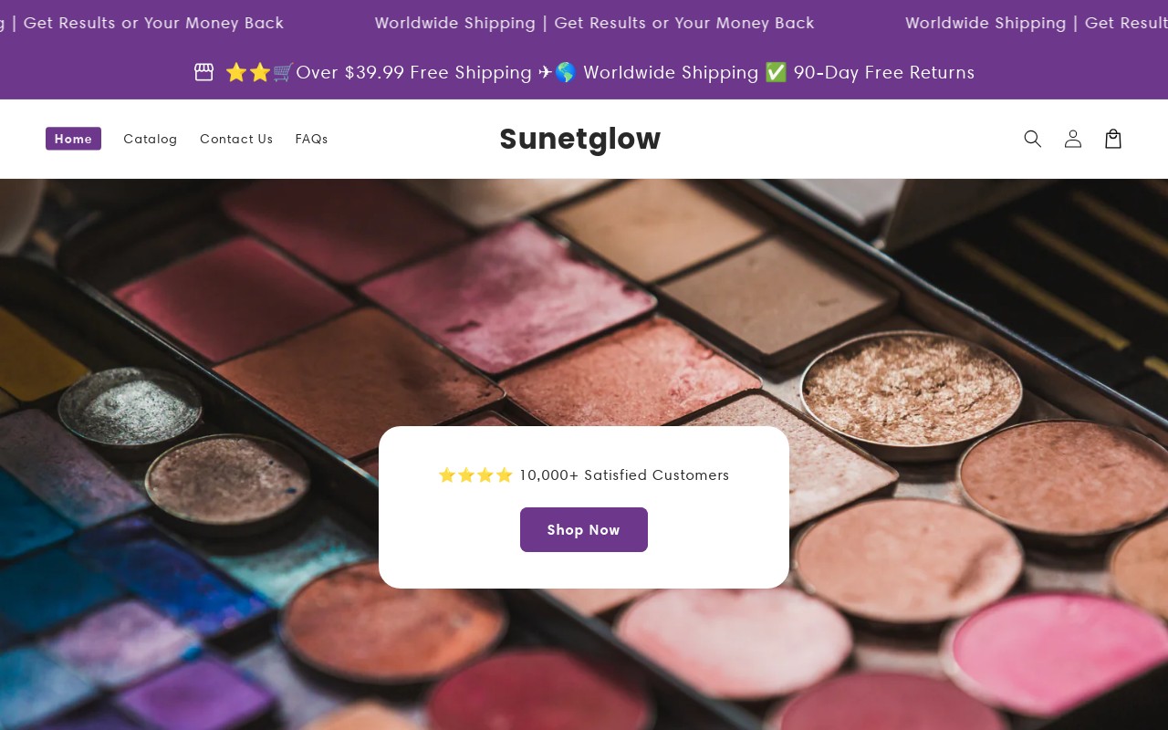 Screenshot of sunetglow.com