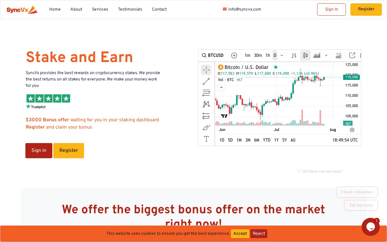 Screenshot of syncvx.com