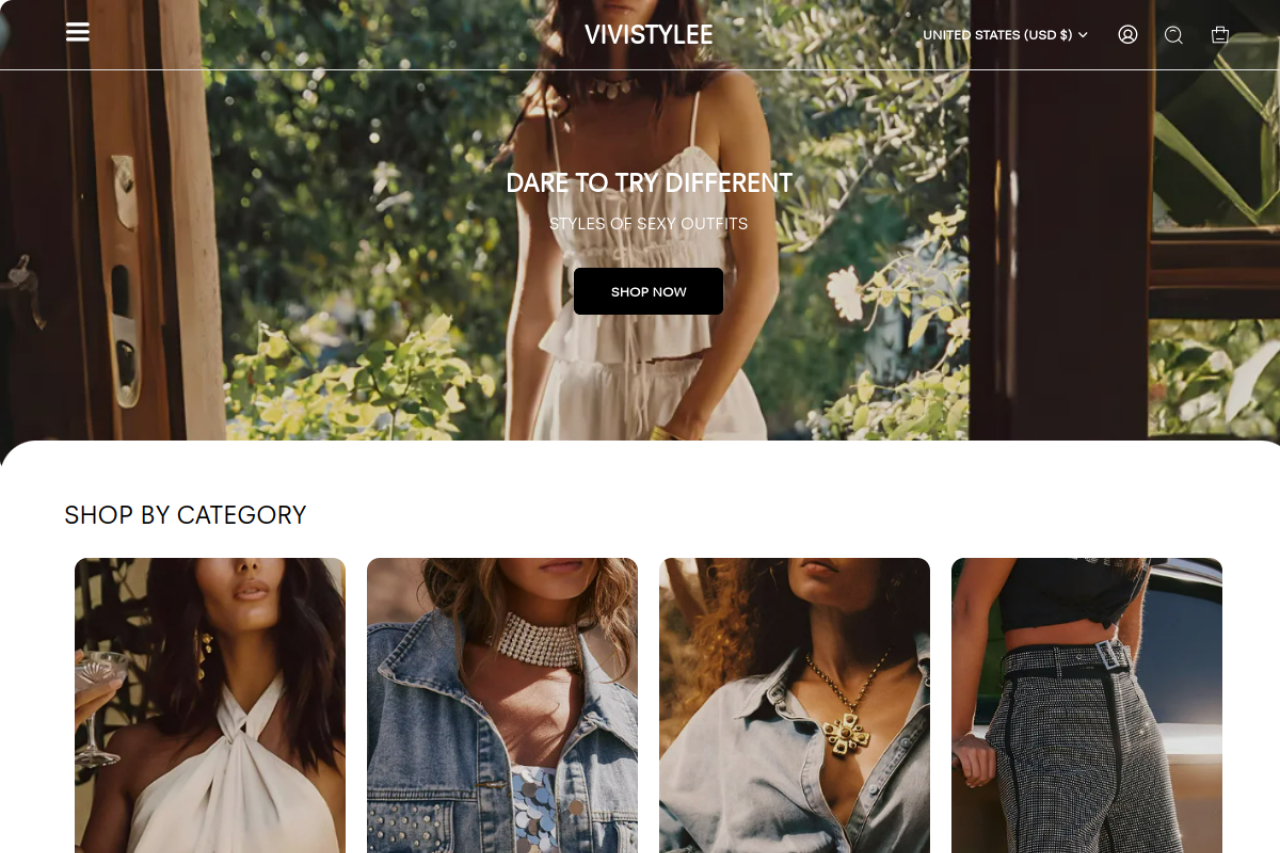 Screenshot of vivistylee.com