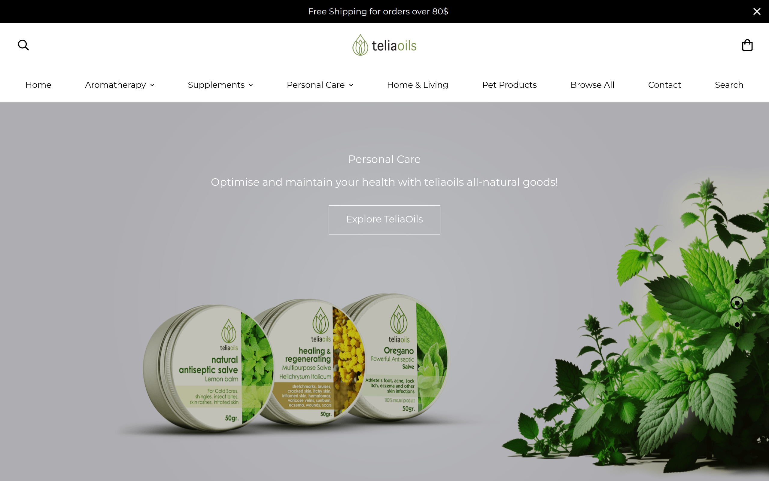 Screenshot of www.teliaoils.com