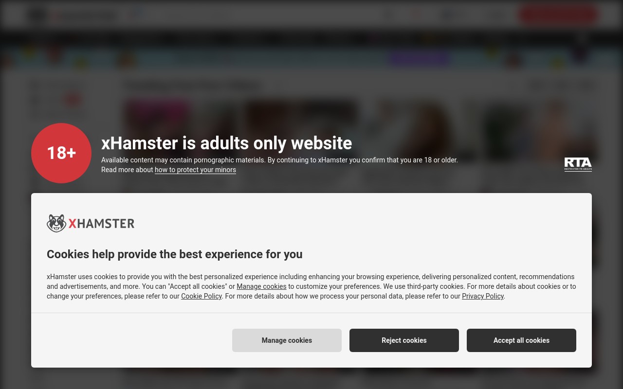 Screenshot of xhamster.com
