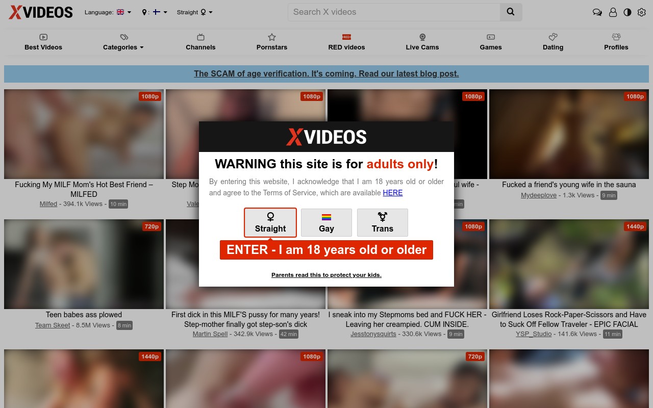 Screenshot of xvideos.com