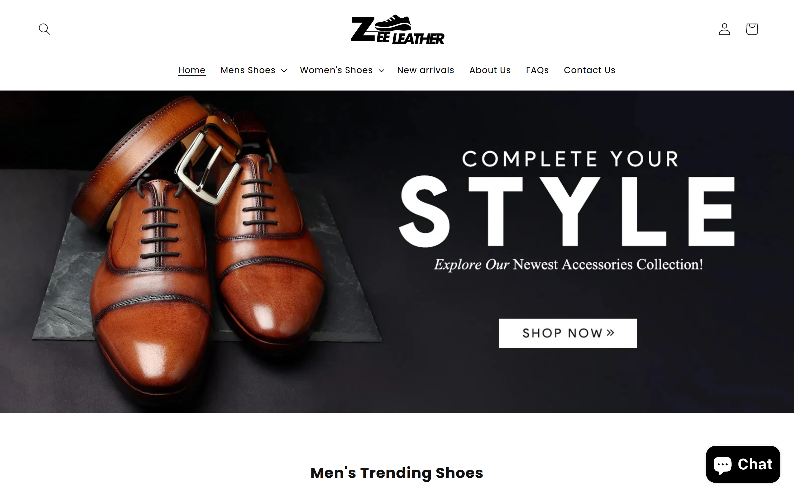 Screenshot of zeeleather.us