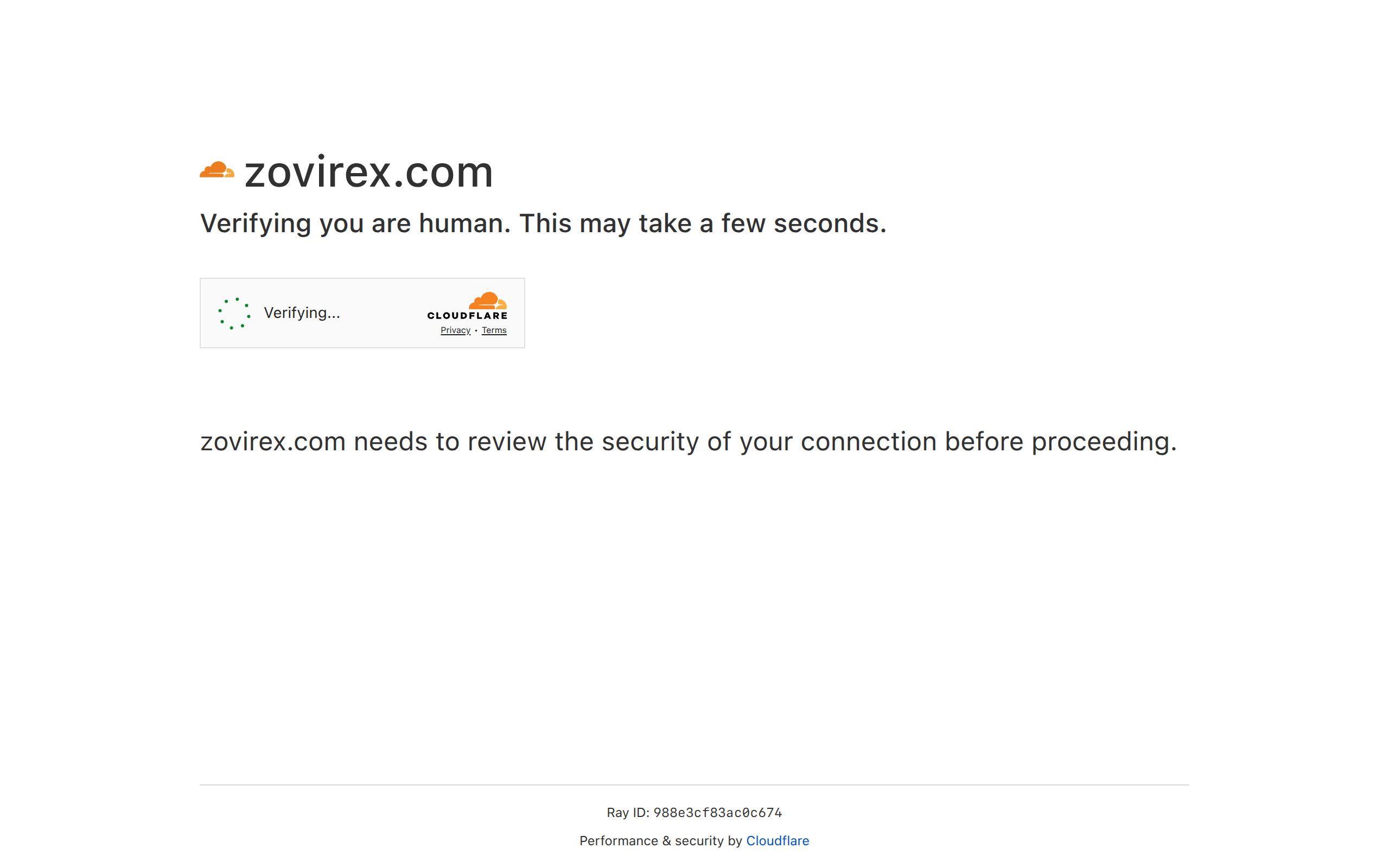 Screenshot of zovirex.com
